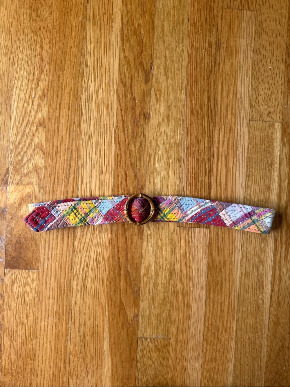 Y2K J.Crew Multicolor Plaid Quilted Belt – 40”